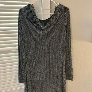 Michael Kors Long-Sleeve Metallic Cowl Neck long sleeve dress